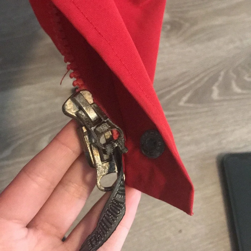 The North Face vintage red gore red waterproof double zip raincoat